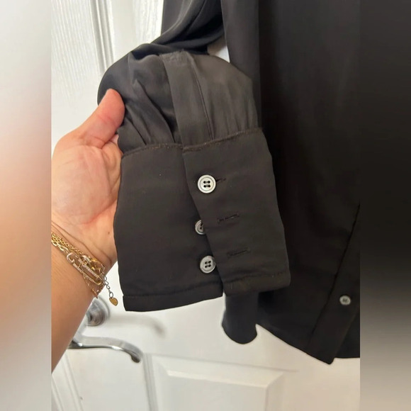 Frame Black Silk Button Down Size Small - Picture 5 of 6